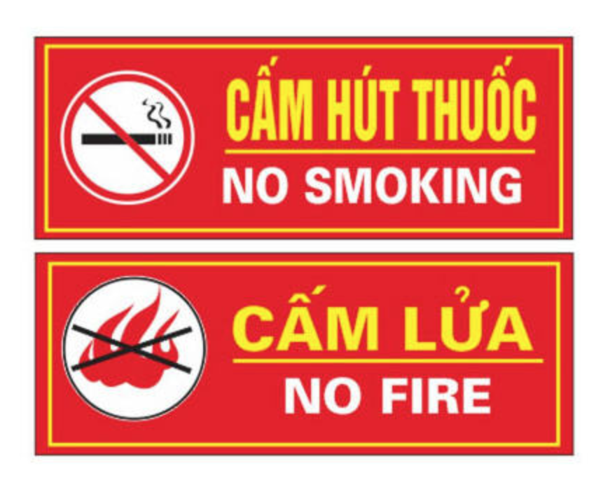 Bộ cấm lửa cấm thuốc PCCC kim loại đảm bảo an toàn cho kinh doanh