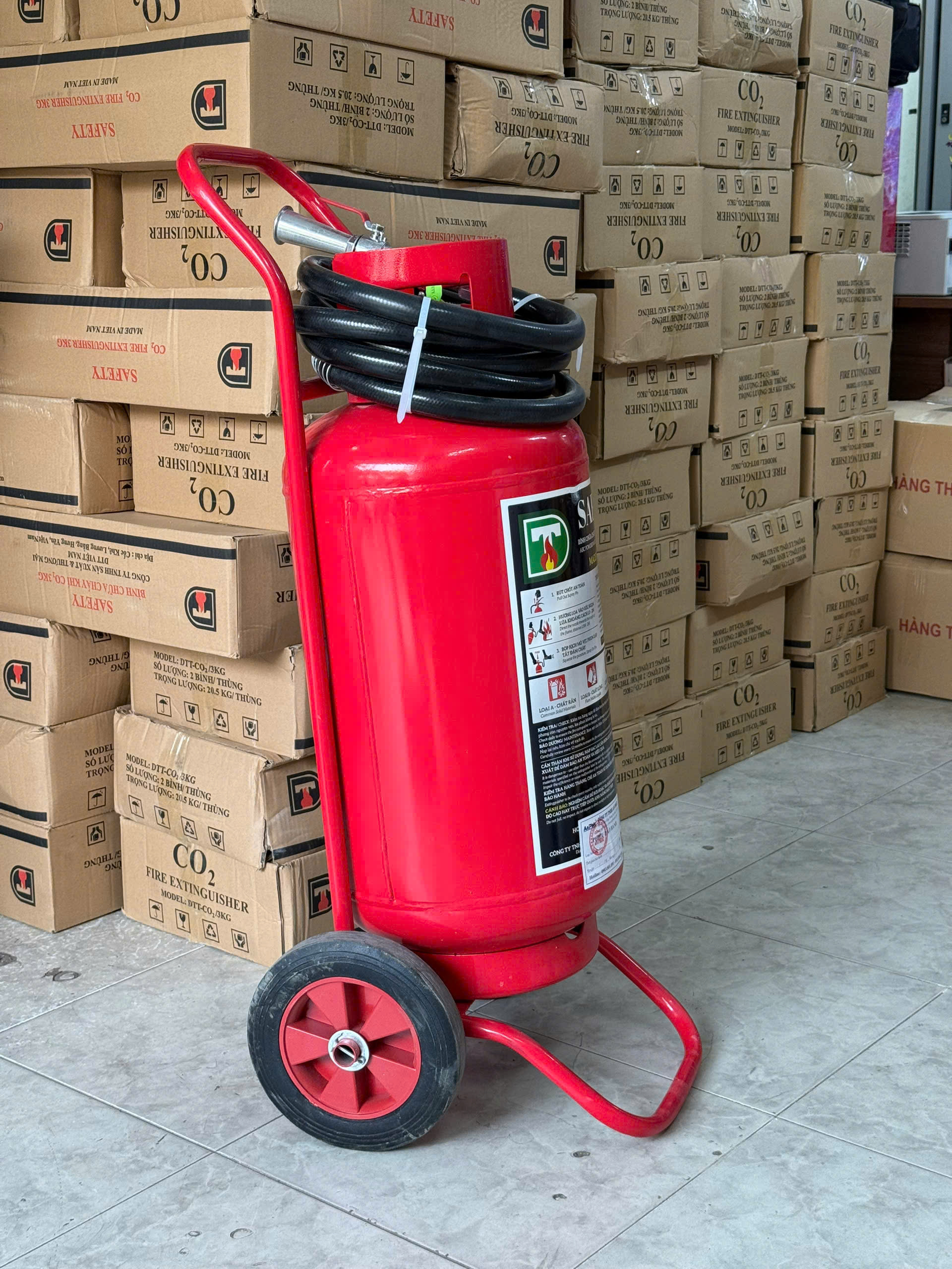 Bình chữa cháy Safety bột ABC 35kg xe đẩy