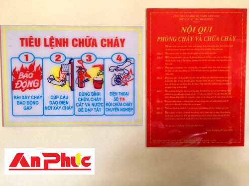 Bảng nội quy tiêu lệnh mica